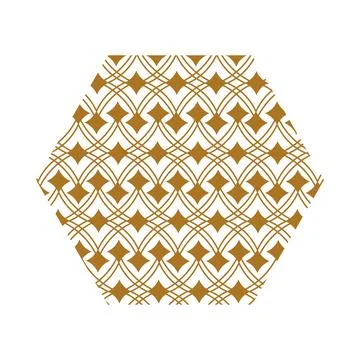 Chinese Hexagon With Asian Pattern Of Lines Stockillustratie