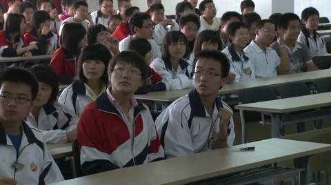 Chinese high school students in class Vídeo Stock 58607106
