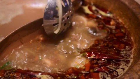 Chinese hot pot restaurant. Stock Footage 224825469
