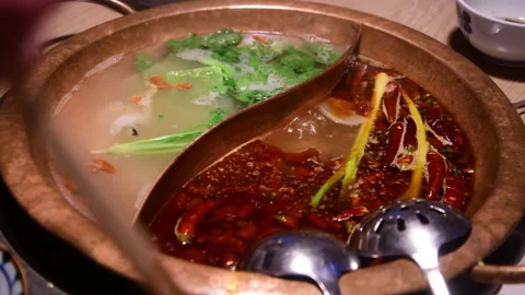 Chinese hot pot restaurant. Stock Footage 224825641