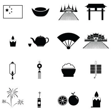 Chinese icon set Illustrazione stock