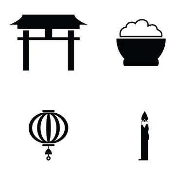 Chinese icon set Stock Illustration