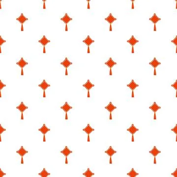Chinese knot pattern creating a festive seamless background Stock Illustration
