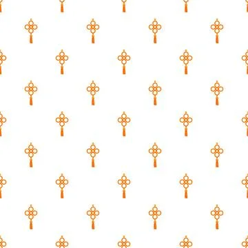 Chinese knot pattern creating oriental cultural seamless background Stock Illustration