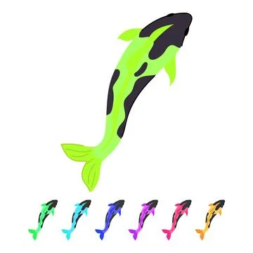 Chinese koi fish carp vector cartoon graphic Stock Illustration
