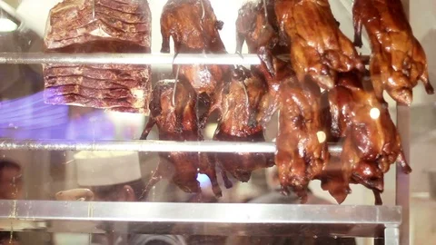 Chinese lacquered ducks in plain sight Stock Footage 85328147