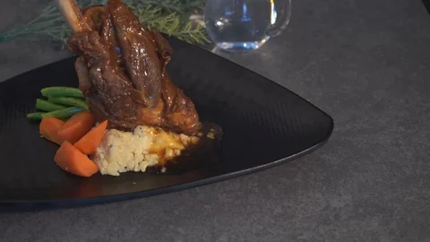 Chinese lamb shank with background Stock Footage 111748782