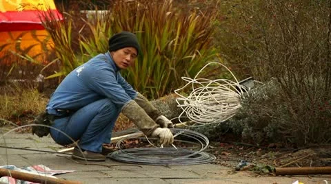 Chinese Lantern Builder Video stock 10594327