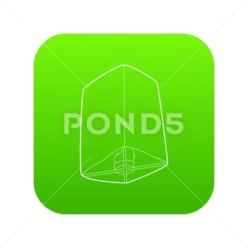 Chinese lantern icon green vector Stock Illustration
