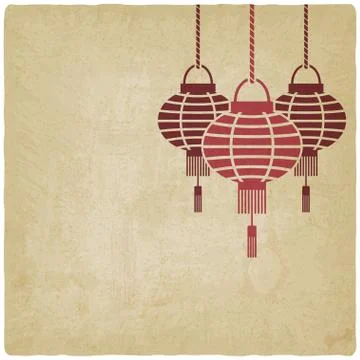 Chinese lantern old background Stock-Illustration
