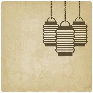 Chinese lantern old background Stock Illustration