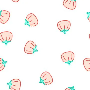 Chinese lantern red eggplant vector seamless pattern Stock Illustration