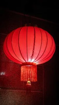 Chinese lantern on red Stock Photos