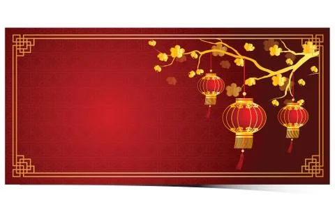 Chinese lantern template Stock Illustration