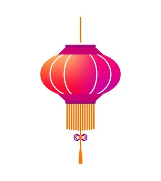 Chinese lantern vector illustration. Lunar oriental light lamp. Asia traditio Stock Illustration
