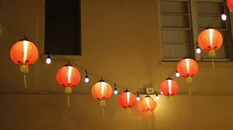 Chinese Lantern By The Window Stock Footage 41324870