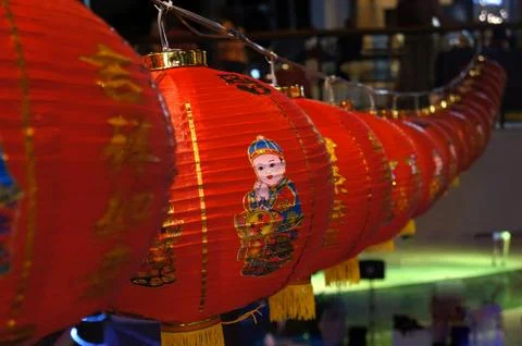Chinese lanterns 2016 Thailand Stock Photos