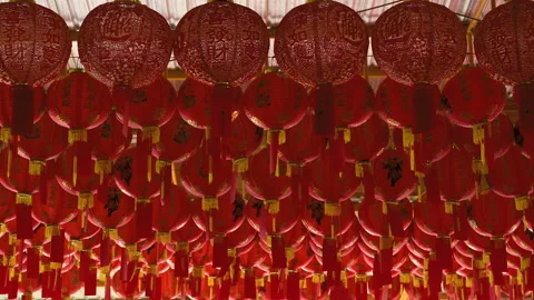Chinese lanterns at china temple. Stock-Footage 147591165