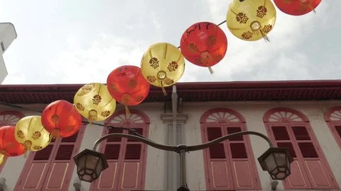 Chinese lanterns, Chinatown Stock Footage 79161120