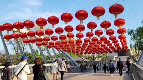 Chinese lanterns fast speed Stock Footage 239504621
