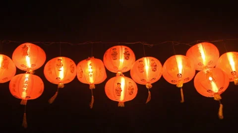 Chinese lanterns at night Video stock 68944991