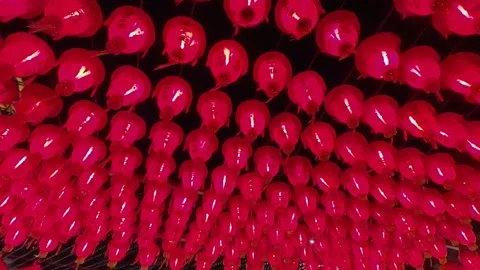 Chinese lanterns at night Stock Footage 236994424