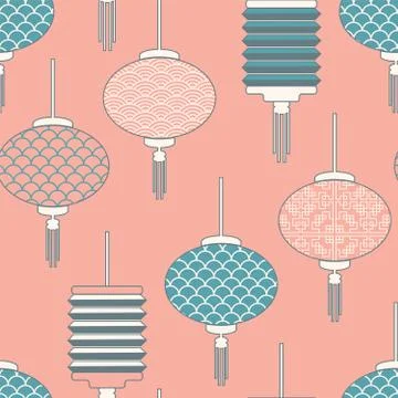 Chinese lanterns patterns , design for chinese holiday, -background. vector Stock Illustration