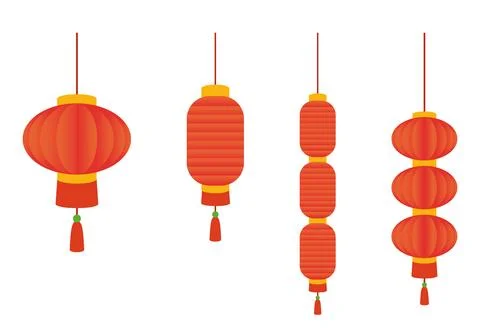 Chinese lanterns vector assets illustrations Ilustración de archivo