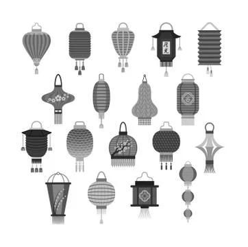 Chinese lanterns vector illustration. Stock Illustration