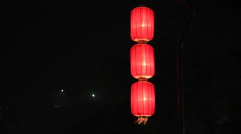 Chinese lanterns in the wind  Stock Footage 978702