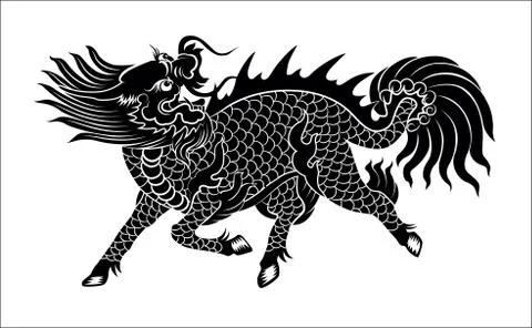 Chinese lion Stock Illustration