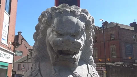 Chinese lion statue Stock Footage 92841706