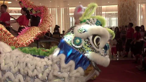 Chinese lions performing Stock Footage 250515188