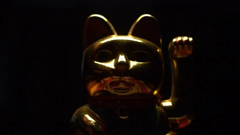 Chinese lucky cat with dramatic lighting Stock Footage 91545082