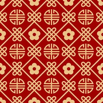 Chinese lunar element geometric pattern Stockillustratie
