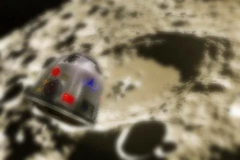 Chinese lunar module orbiting the moon Stock Illustration