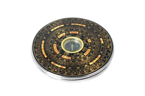 Chinese magnetic compass - Luopan. Isolated on white background. Stock Photos