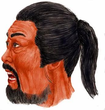 Chinese man face Stock Illustration