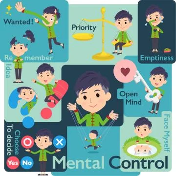 Chinese man Mental Stock Illustration