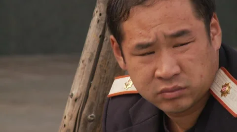 Chinese man in uniform Stock Footage 54436317