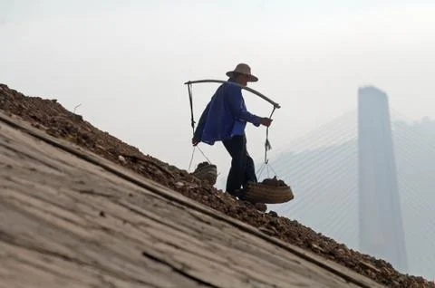 Chinese man at work Stock Photos