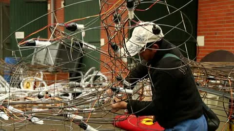Chinese Man Working On A Lantern Stock Footage 10594280