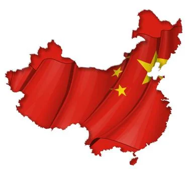 Chinese map-flag Stock Illustration