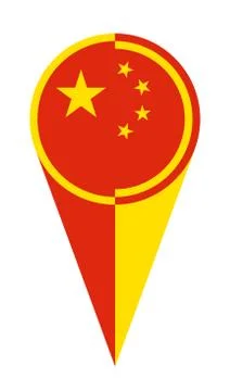 Chinese Map Pointer Location Flag Illustrazione stock