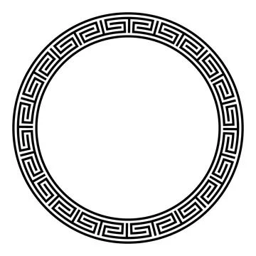 Chinese meander pattern, circle frame, decorative round border Illustrazione stock