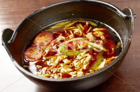 Chinese meat soup with vegetables Stock Photos