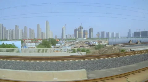 Chinese modern High Speed Rail train East China Asia Stock Footage