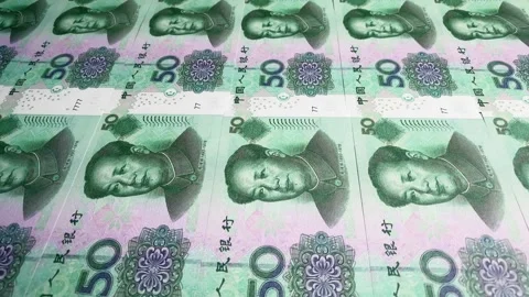 Chinese money, banknotes on background. Stock Footage 253247997