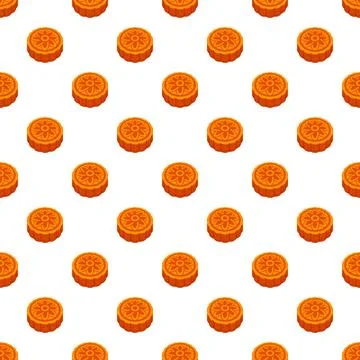 Chinese mooncake seamless pattern for mid autumn festival Stock Illustration