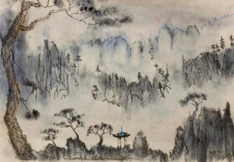 Chinese mountain Illustrazione stock